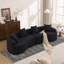 Canapé-lit LY-025 en éponge à compression complète - Canapé modulaire incurvé noir, canapé-lit en chenille haute densité 30D pour appartements, capacité de 1200 lb, longueur de 110 po-488394822