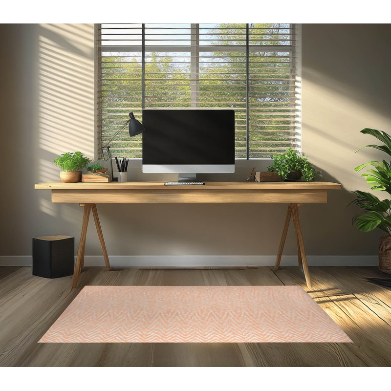 Tapis de bureau léger à chevrons, L 6 pi x L 4 pi, Pêche