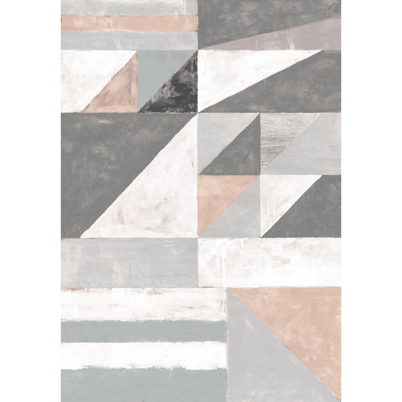 Nouveau triangle à rayures géométriques abstraites-reproduction d’art sur toile tendue, H 30 po x l 20 po