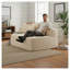 Fauteuil d'appoint beige en molleton Teddy, canapé de plancher modulaire avec siège large et trois coussins de dossier
