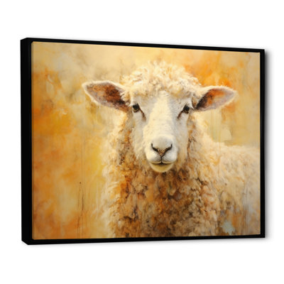 " Encaustic Yellow And Beige Sheep II "
