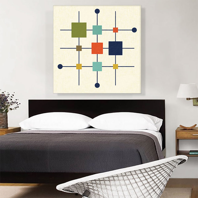 «Mid-Century Modern on Rods» - Impression sur toile tendue, H 36 po x l 36 po x 1,5 po