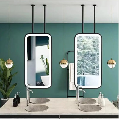 Miroir noir suspendu vertical 1 côté à DEL 