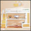 Lit mezzanine double avec bureau et tablettes