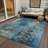 Machine Washable Indoor/Outdoor Xhevrie Blue Rug-1352472662