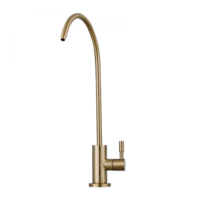 Stainless Steel Faucet, Lead-Free Water Purifier Faucet, Filter Water Faucets With Solid Brass Valve, Anti-Rust & Durability Ro Water Faucets For Kitchen, Bar Counter, Cafe Shop, Brushed Gold