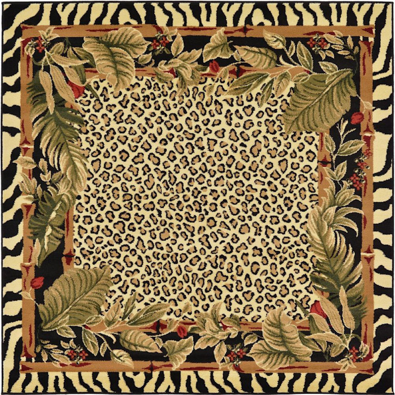 Testerman Animal Print Indoor Rug, Square 6'1"
