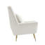 Vista Mid-Century Modern Faux Mohair Upholstered Lounge Chair in Ecru-134465738