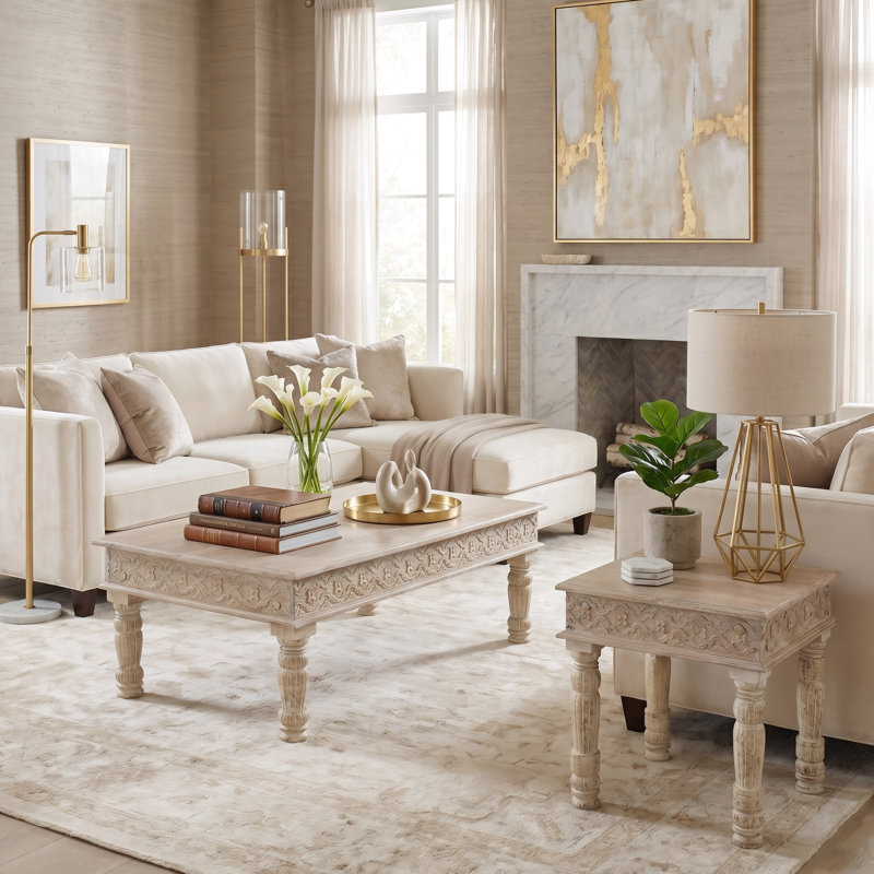 Table basse Aarohi, Blanc