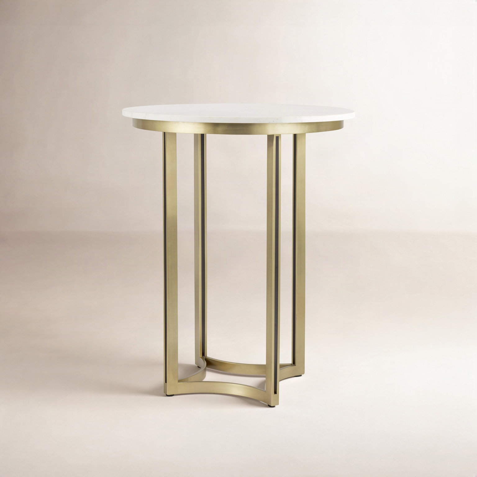 Wainwright Round Marble Dining Table, Gold, 32" x 32", Counter Height ( 38" Height)