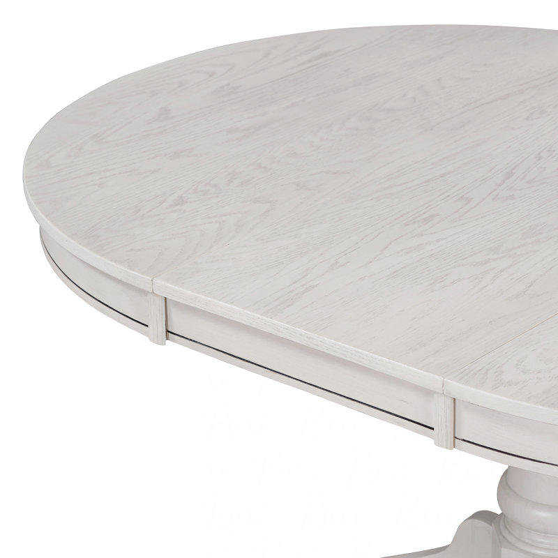 Ensemble 5 pièces de table de salle à manger rétro en bois avec 4 chaises rembourrées et extensibles