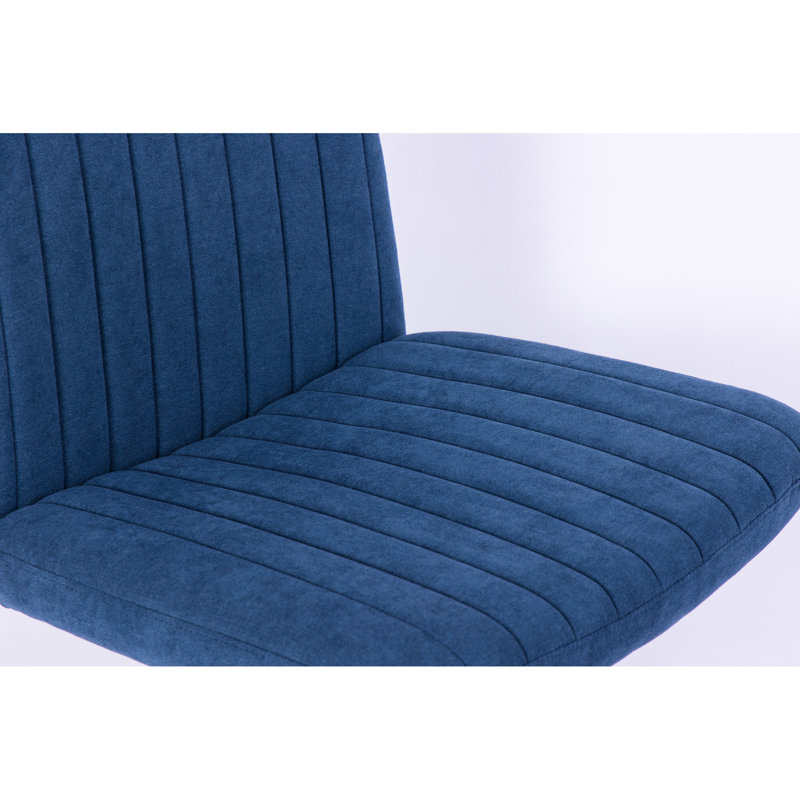 Fauteuil de bureau carré bleu revêtu de lin, réglable en hauteur, pivotant à 360 ° et inclinable, avec rembourrage en mousse à mémoire de forme