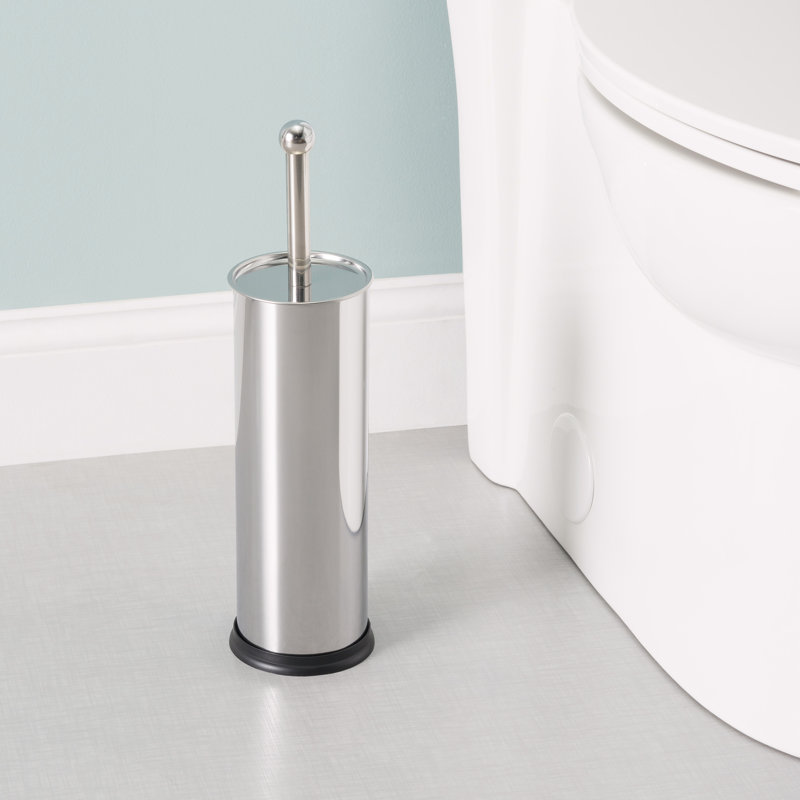 Porte-brosse de toilette en métal 15 po  en argent