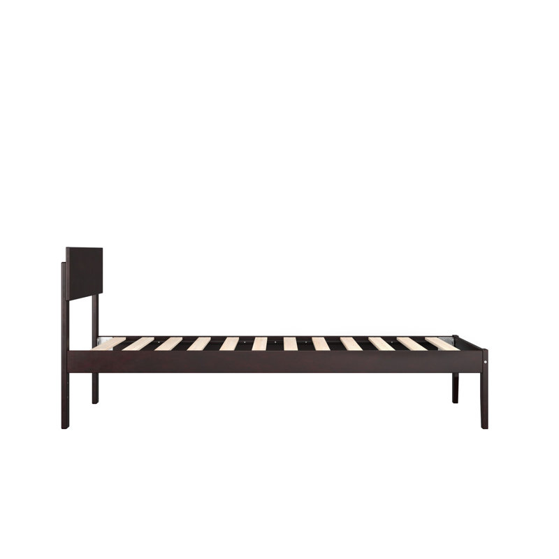 Farrah Solid Hardwood Platform Bed , Twin, Espresso