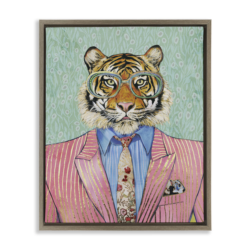 Cadre flottant Sharp Tiger, par Svetlana Aleynikova, H 31 po x l 25 po, Montalcino orme flottant encadré