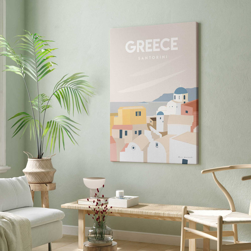 «Santorini Serenity», reproduction sur toile, Toile tendue, H 36 po x l 24 po x P 1,25 po