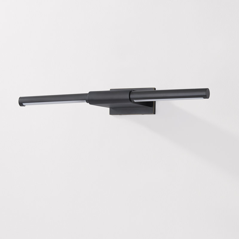 Lampe pour tableau 1 lumière Jerome, H 3 po x l 22,25 po x P 6,75 po, Bronze vieilli
