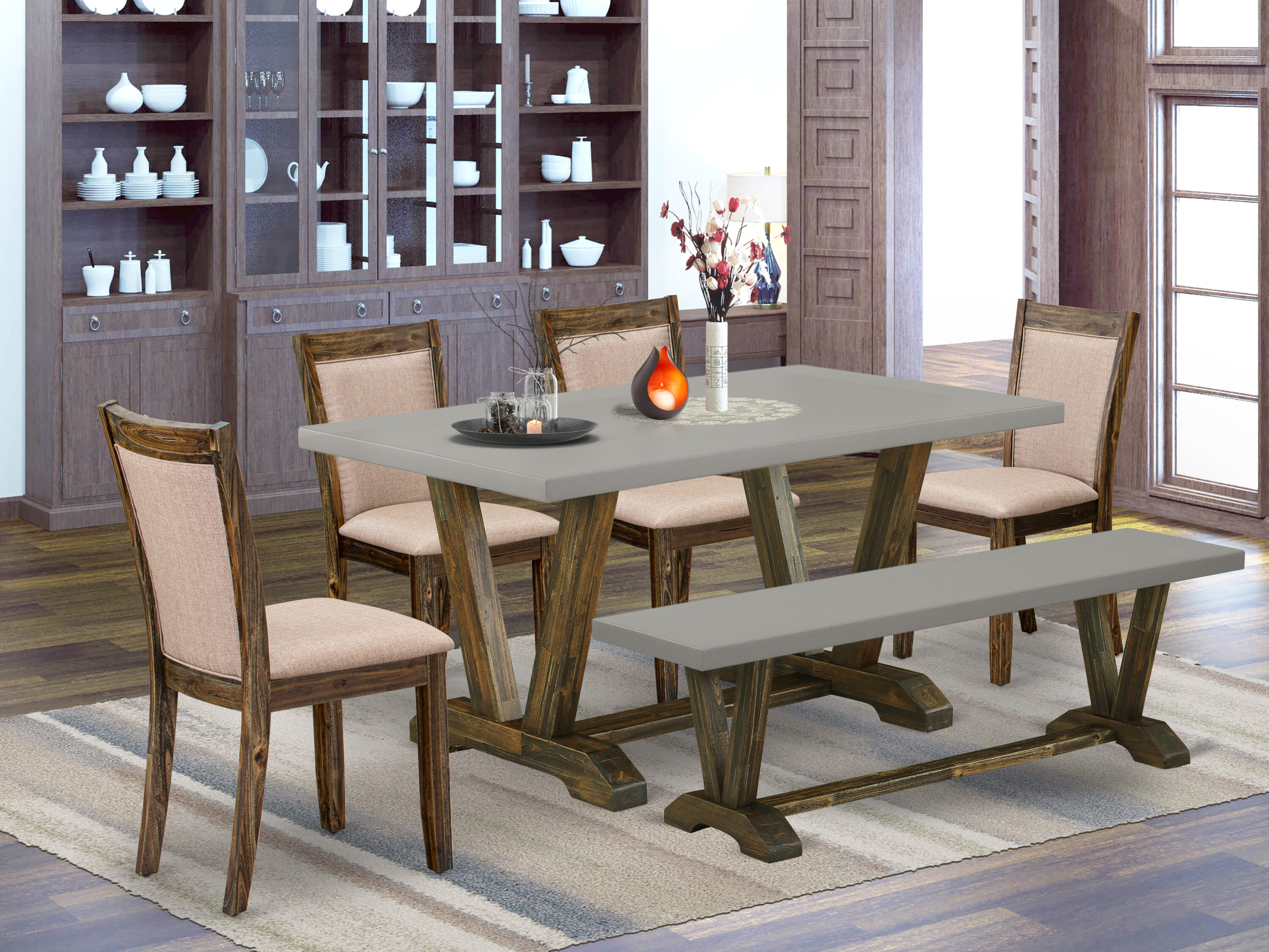 Rosalind Wheeler 6 Piece Dining Set- A Dining Table In Trestle Base ...