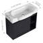 Meuble-lavabo mural 28 po avec lavabo en céramique blanche et porte à fermeture en douceur, emballage KD