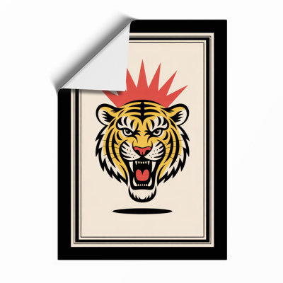 Fierce Tiger Graphic Art - Framed Print