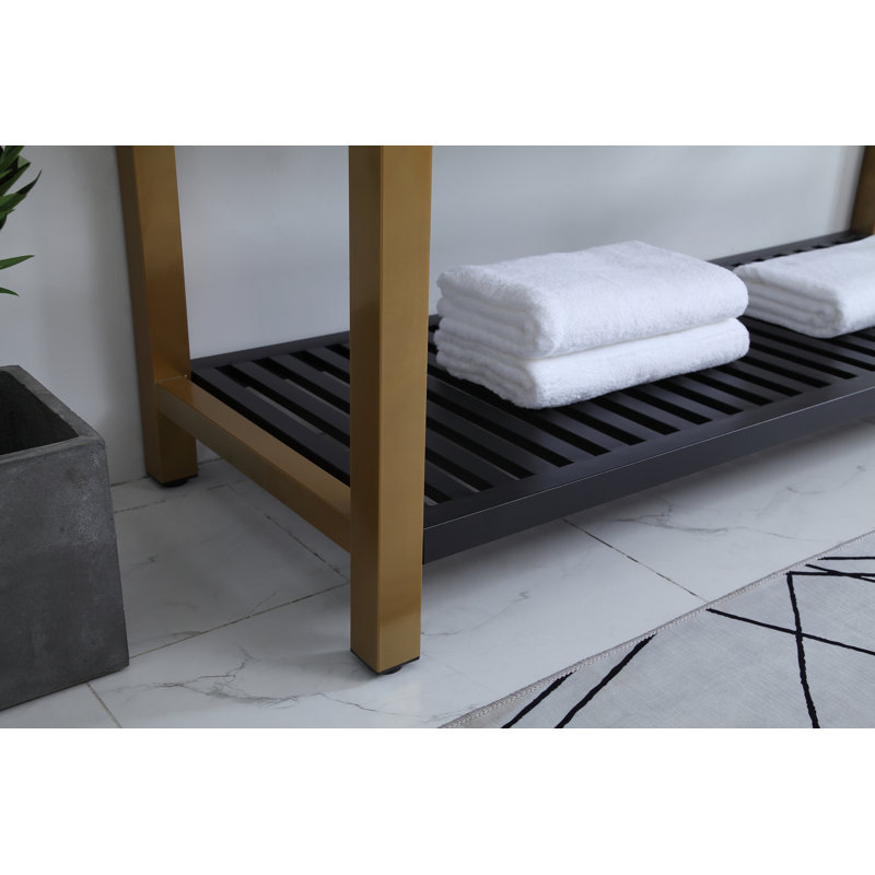 Ensemble de meuble-lavabo double 60 po Raya, Doré / noir
