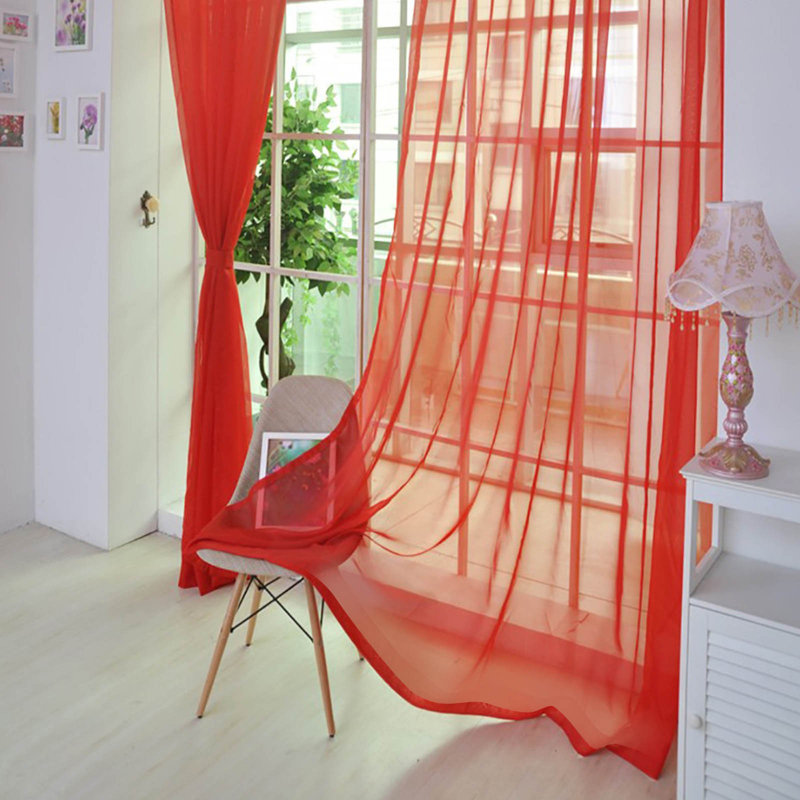 Rideaux de fenêtre et porte de fenêtre colorés, Rouge