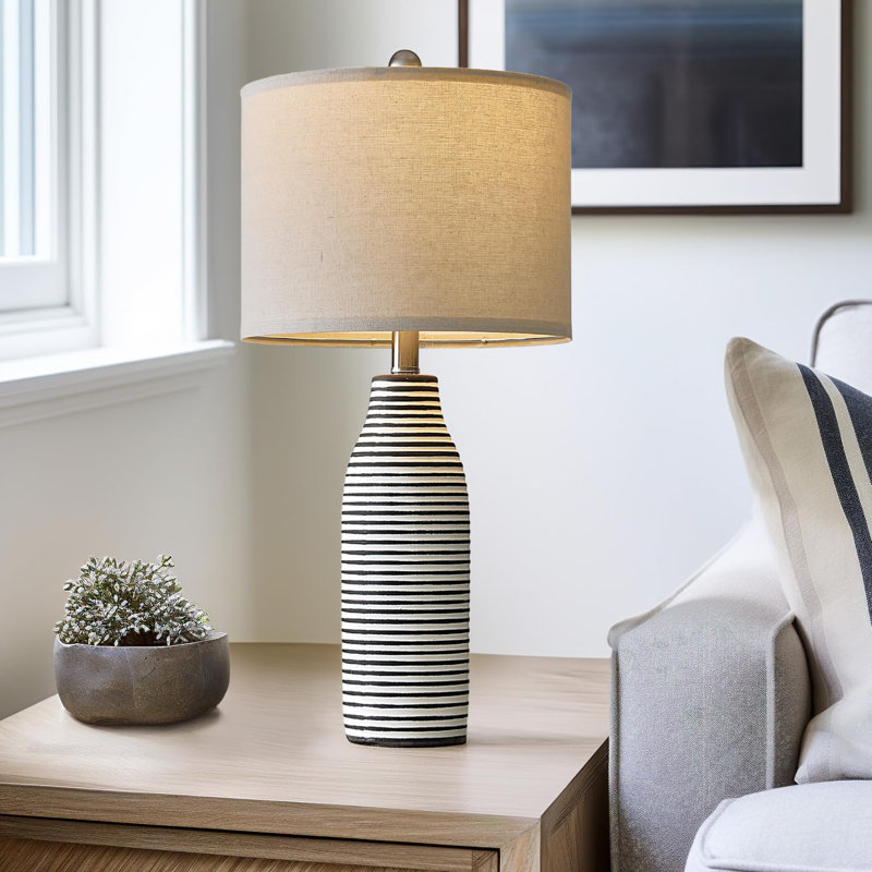 Lampe de table en céramique pour salon et chambre à coucher, lampe de table de chevet moderne avec interrupteur rotatif, conception artistique, peu encombrante