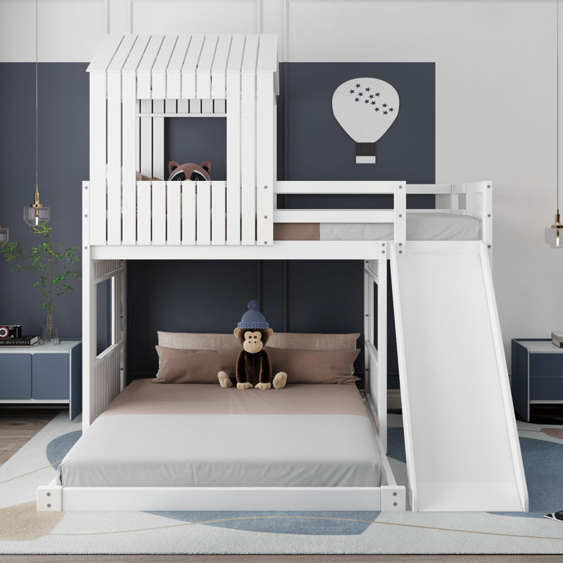 Tremee Twin Over Full Standard Bunk Bed by Harper Orchard, White