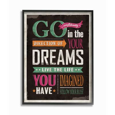 «Go Confidently Inspirational Vintage Word Design» par Ester Kay - reproduction d'art textuel sur toile