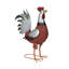 Statue de coq d'extérieur en fer 20 po, décor animal
