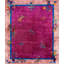 Hand Knotted Pile Fuchsia / Pink 1920s Rectangle Wool Antique Rug