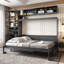Lit escamotable double pleine grandeur avec canapé, tablettes USB et lumière-1208701231