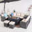 Hermosa Wicker 8 Person Conversation Set, Cushions Included-1882468339