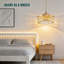 Ventilateur de plafond de lustre en cristal rétractable avec lumières et télécommande, moteur à courant continu réversible à 6 vitesses, fonctionnement ultra-silencieux pour le salon de la chambre à coucher