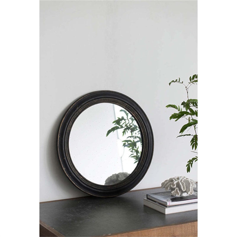 Miroir mural 23,5 pouces avec cadre en bois, accent classique antique pour différentes pièces