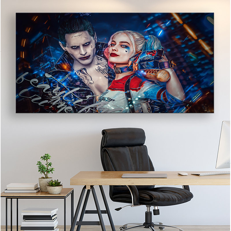 Harley Quinn And The Joker - Wrapped Canvas Print, 78cm H x 129cm W x 3.5cm D