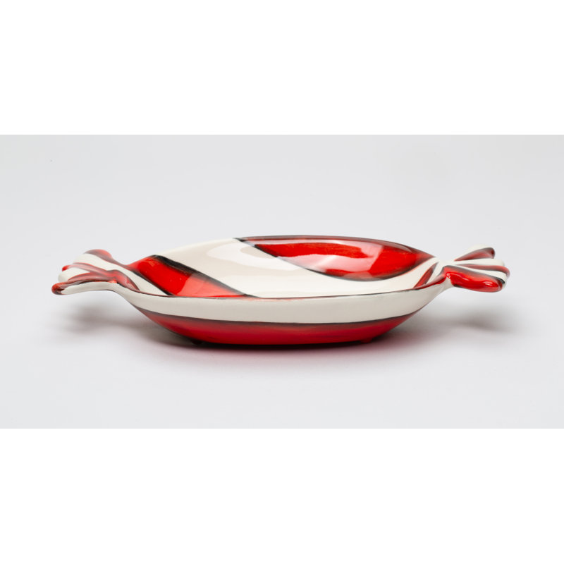 Ceramic Peppermint Candy Dish Set of 2