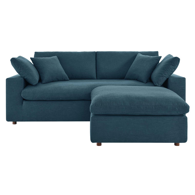 Ensemble de canapé modulaire avec repose-pieds Commix, Azure