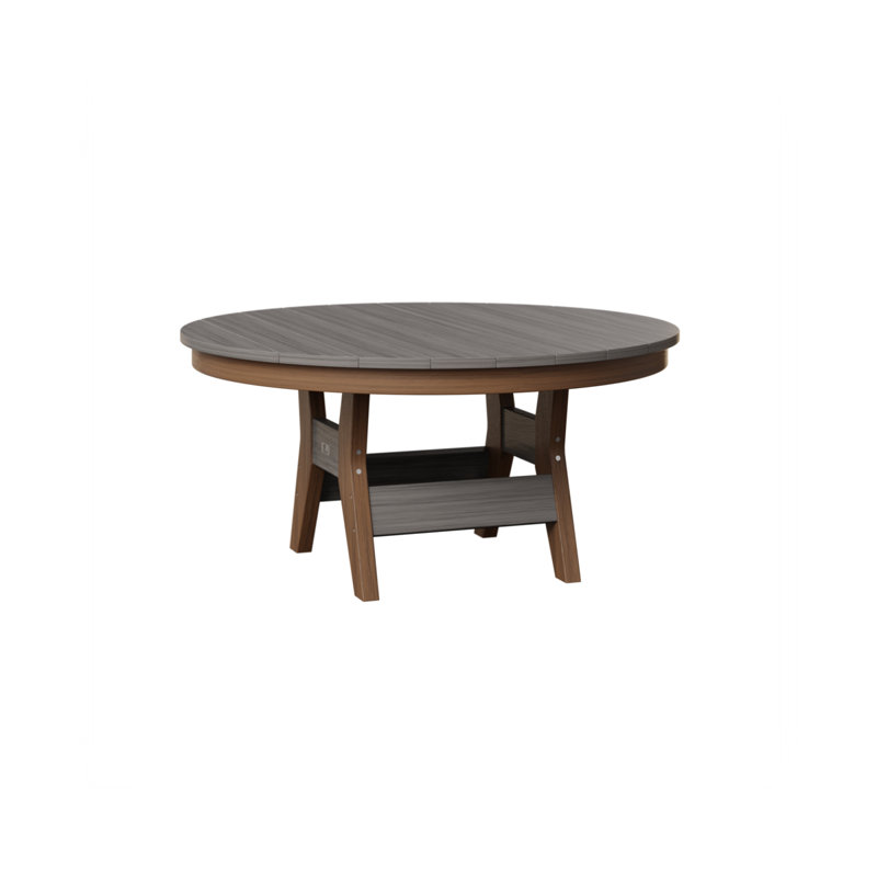 Table de conversation ronde 38 po Berlin Gardens Harbor, Acajou antique, Bois flottant gris