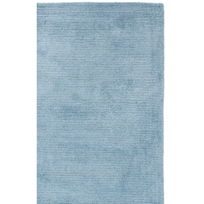 Himalaya Hand Tufted Viscose/Wool Pile Solid Colour Rug in Blue