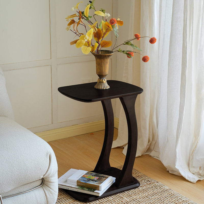 Johnnel Solid Wood Floor Shelf End Table