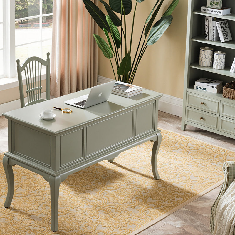 Bureau minimaliste en bois massif de 52,76 po de style américain