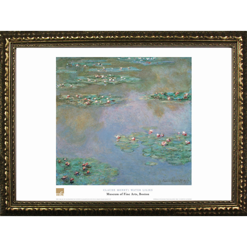 "water lilies" par claude monet, reproduction d’art encadrée