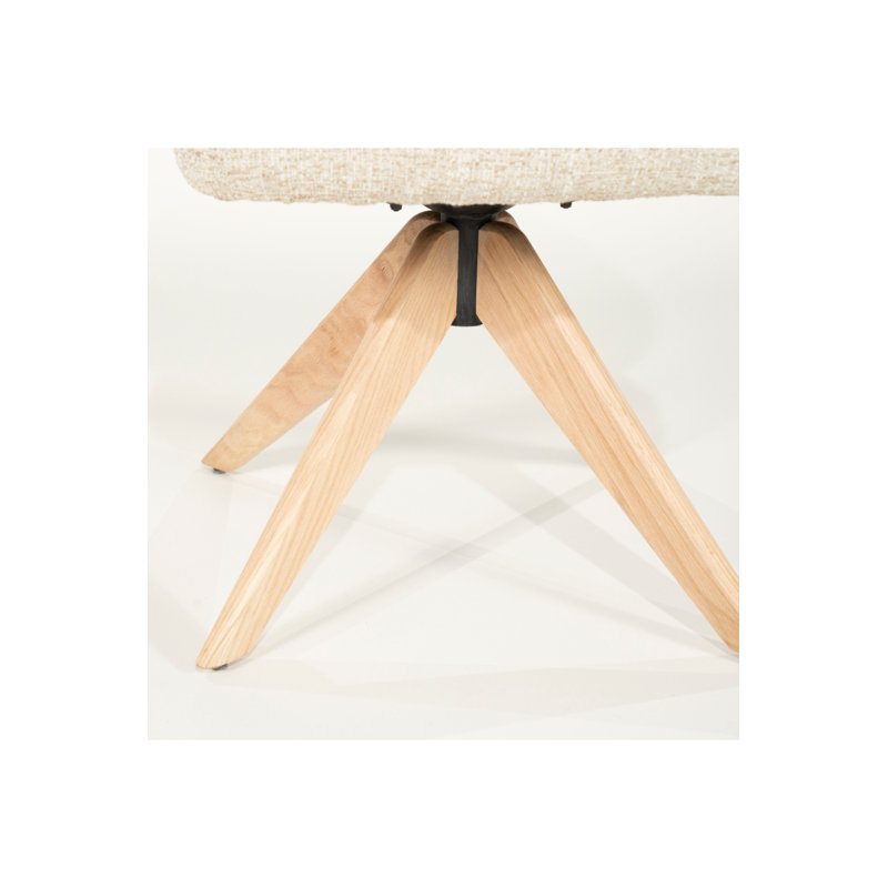Connor Oak Accent Chair, Beige
