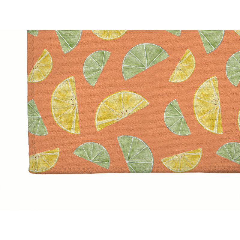 Tapis de bureau Summer Limes & Lemons, L 60 po x P 84 po, Orange