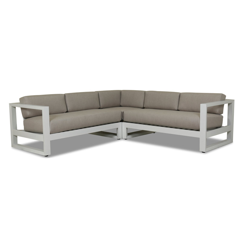Newport Outdoor 6 - Seat Patio Sectional, Cast Silver Sunbrella®