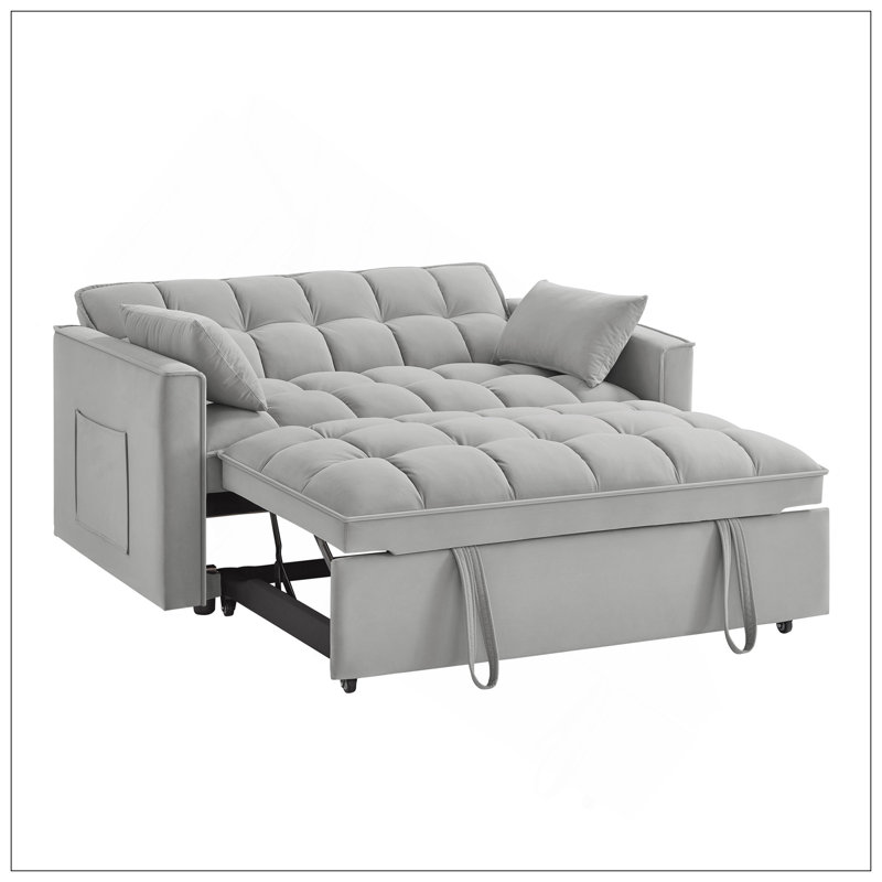 Canapé-lit convertible 4-en-1 avec dossier réglable, poches de rangement et coussins à haute densité pour un confort et une fonctionnalité ultimes