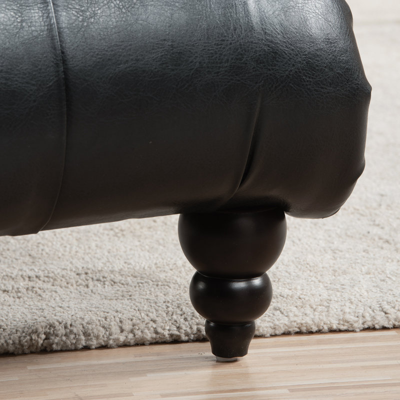Chaise longue rembourrée Jesualdo, Similicuir noir