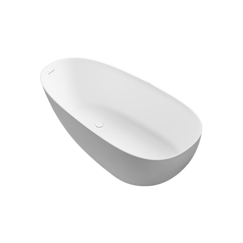 55 Inch Freestanding Solid Surface Soaking Bathtub