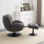 Bonhomme Upholstered Swivel Lounge Chair With Footstool